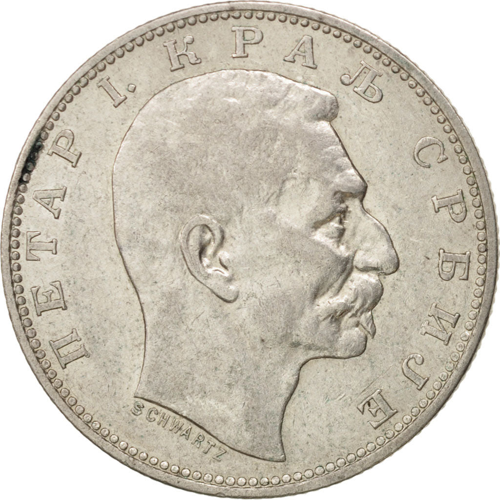 Serbia, Peter I, Dinar, 1912, EF(40-45), Silver, KM:25.1