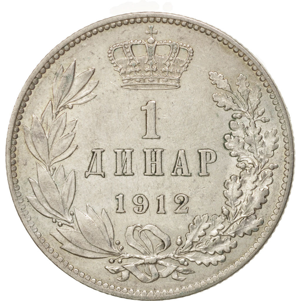 Serbia, Peter I, Dinar, 1912, EF(40-45), Silver, KM:25.1