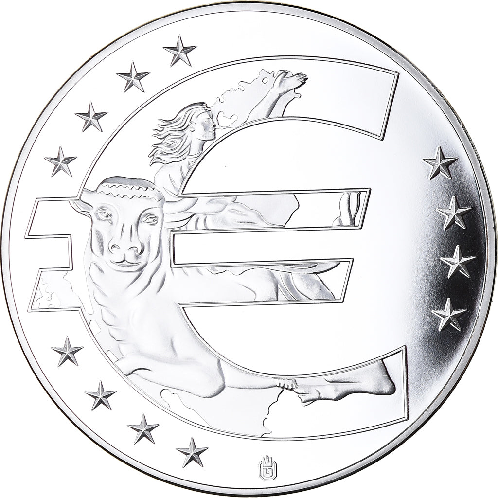 Vatican, Medal, Adoption de l'Euro, 2002, MS(65-70), Silver Plated Copper