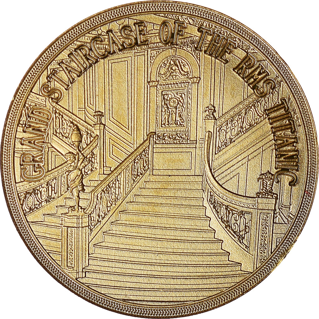 France, Médaille, Titanic, Grand Escalier, Shipping, 2019, FDC, Or