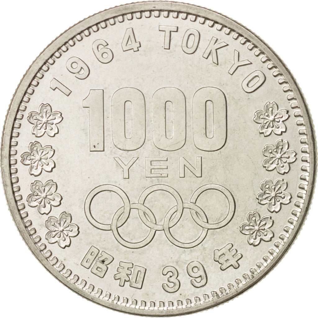 Japan, Hirohito, 1000 Yen, 1964, AU(55-58), Silver, KM:80
