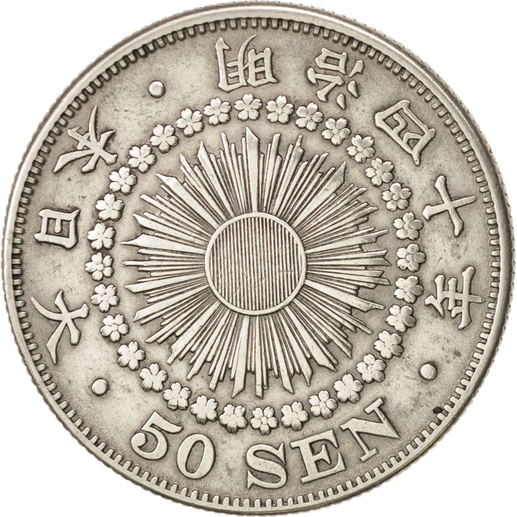 Japan, Mutsuhito, 50 Sen, 1907, EF(40-45), Silver, KM:31