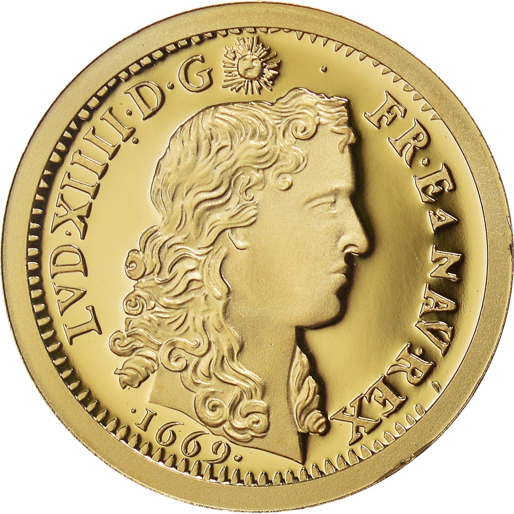 France, Médaille, Louis XIV, Reproduction, Louis d'or juvénile tête nue, FDC