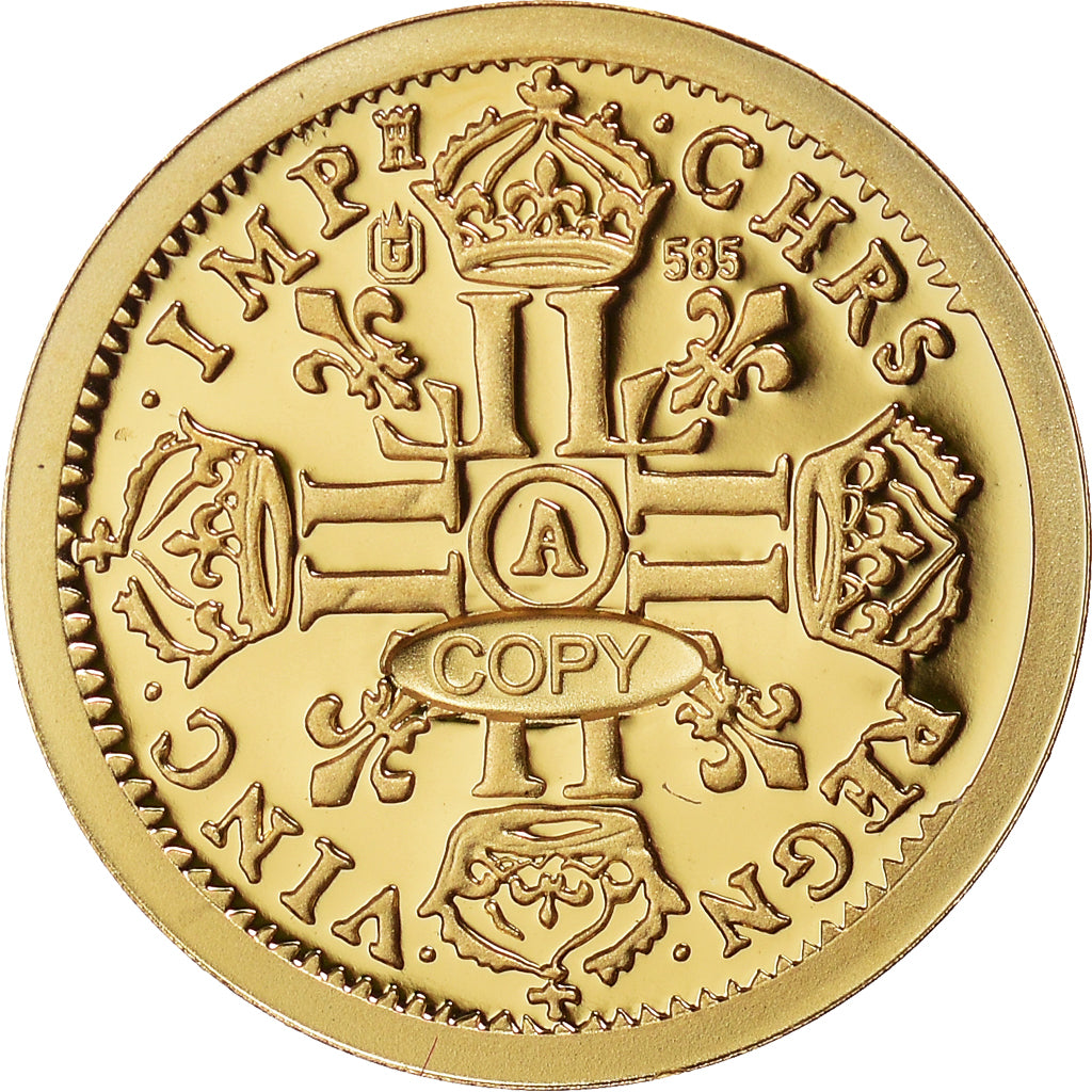 France, Médaille, Louis XIV, Reproduction, Louis d'or juvénile tête nue, FDC