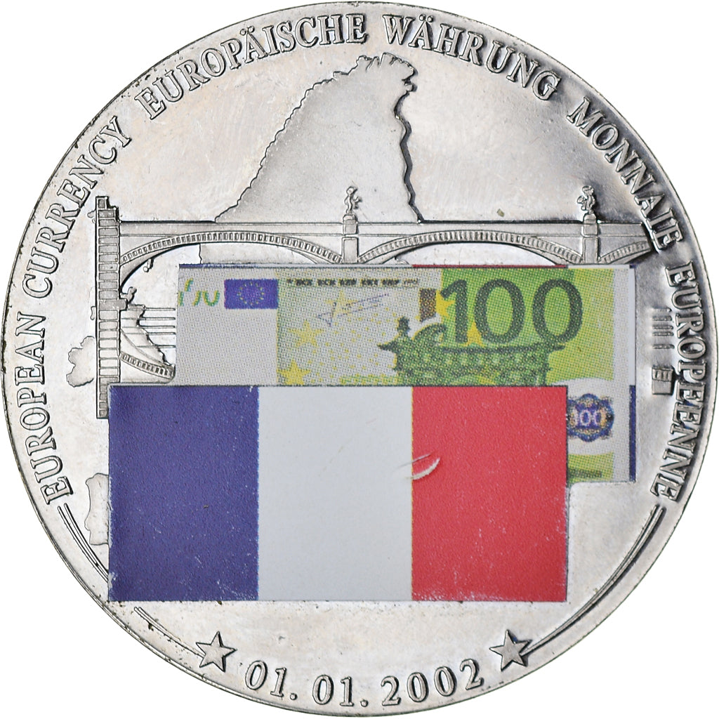 Frankreich, Medaille, Monnaie Européenne, Billet de 100 Euro, Politics, 2002