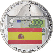 Spagna, medaglia, Monnaie Européenne, Billet de 100 Euro, Politics, 2002, SPL-