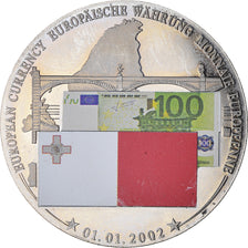 Malta, medaglia, Monnaie Européenne, Billet de 100 Euro, Politics, 2002, SPL-