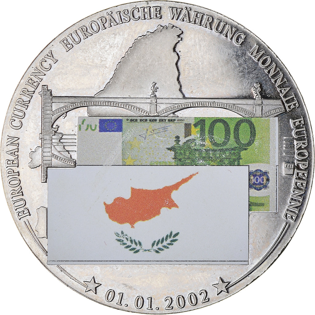 Cyprus, Medal, Monnaie Européenne, Billet de 100 Euro, Politics, 2002