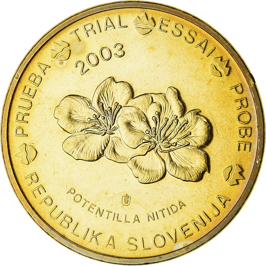 Slovenia, 50 Euro Cent, Essai-Trial, 2003, MS(64), Brass