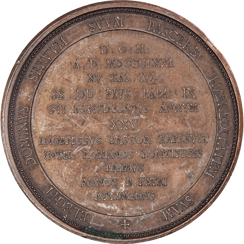 Vatican, Medal, Pie IX, 25 Ans de Pontificat, Religions & beliefs, 1871, Penin