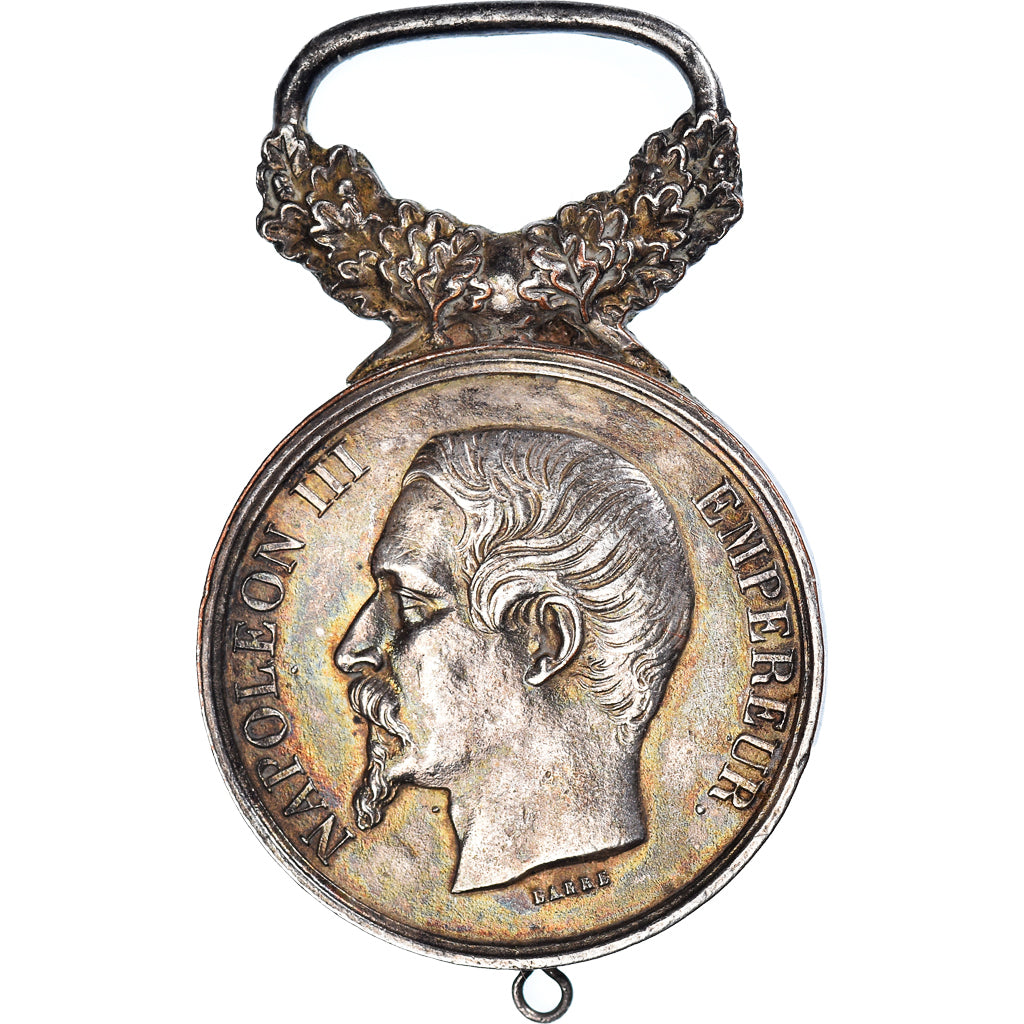 France, Napoléon III, Médaille, Excellent Quality, Barre, Bronze argenté, 27