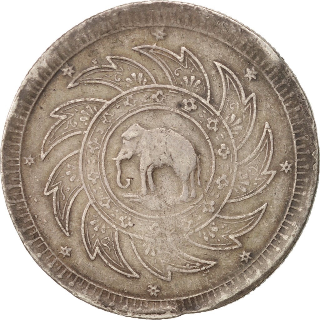 Thailand, Rama V, Baht, 1869, EF(40-45), Silver, KM:31