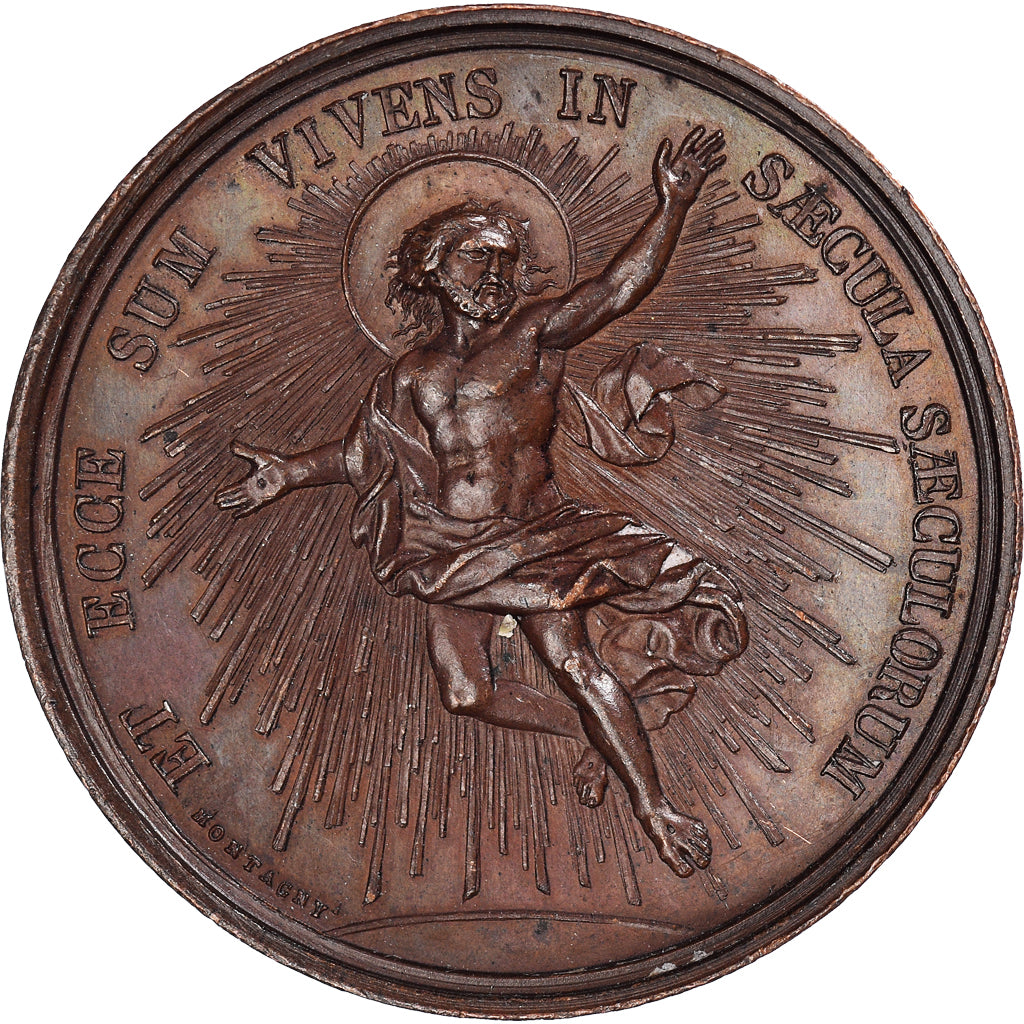 Watykan, medal, Le Pape Pie IX, Religie i wierzenia, 1846, Montagny, MS(60-62)