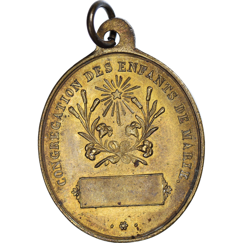 Frankrijk, Medaille, Religion, Congrégation des Enfants de Marie, PR, Tin