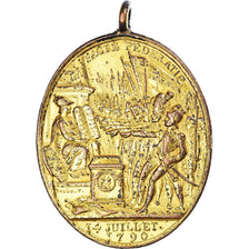 France, Médaille, Révolution, Constitution, 1790, Pacte Fédératif, TTB+