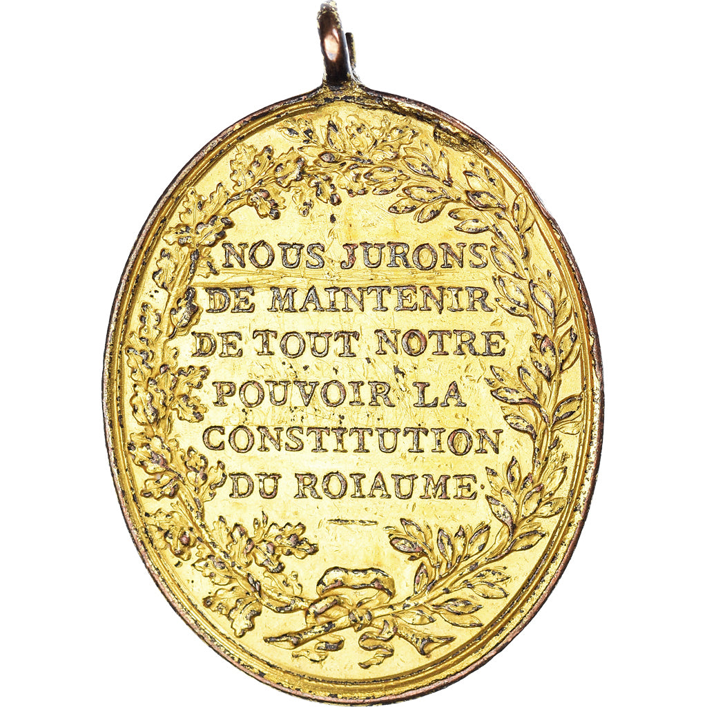 France, Médaille, Révolution, Constitution, 1790, Pacte Fédératif, TTB+