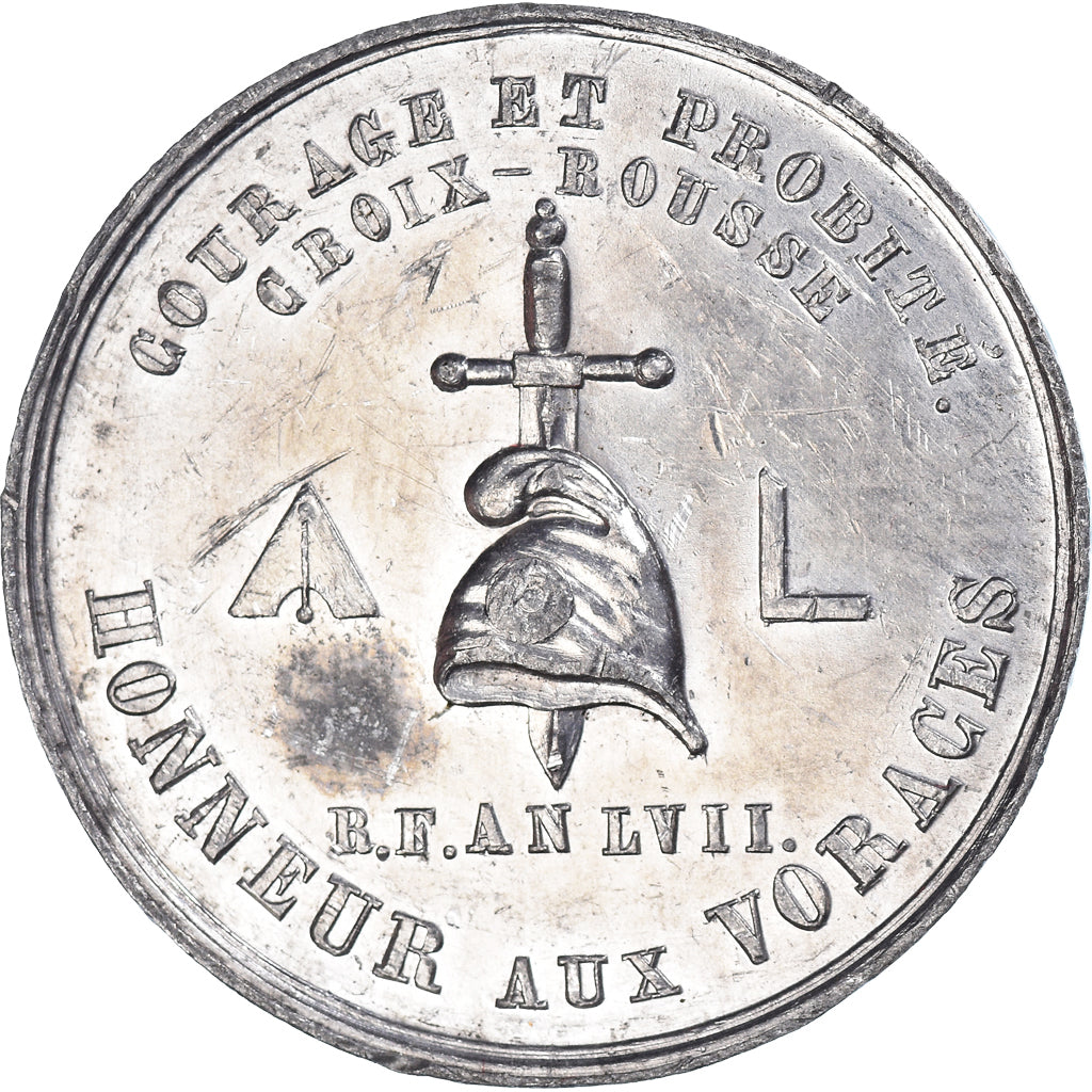 France, Médaille, Société Ouvrière Les Voraces, Deuxième République, 1848