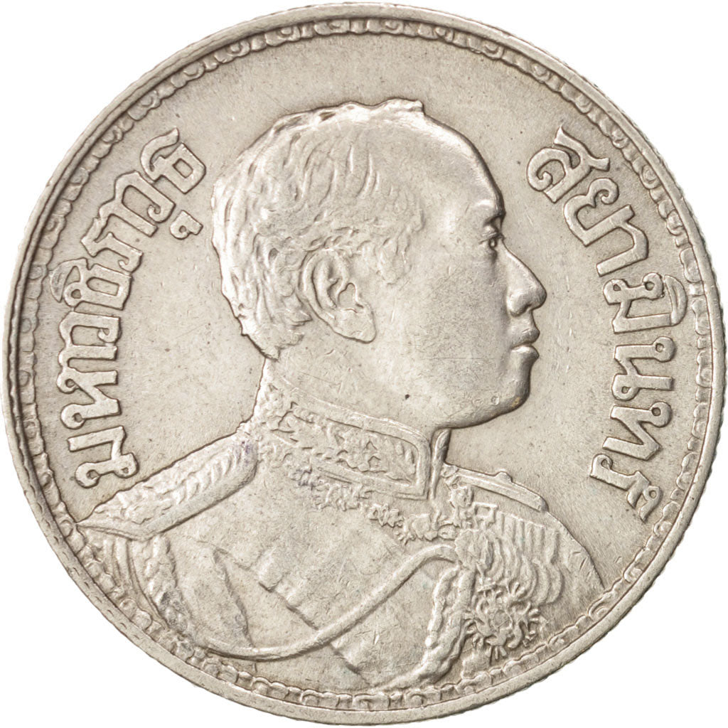 Thailand, Rama VI, Baht, 1915, EF(40-45), Silver, KM:45