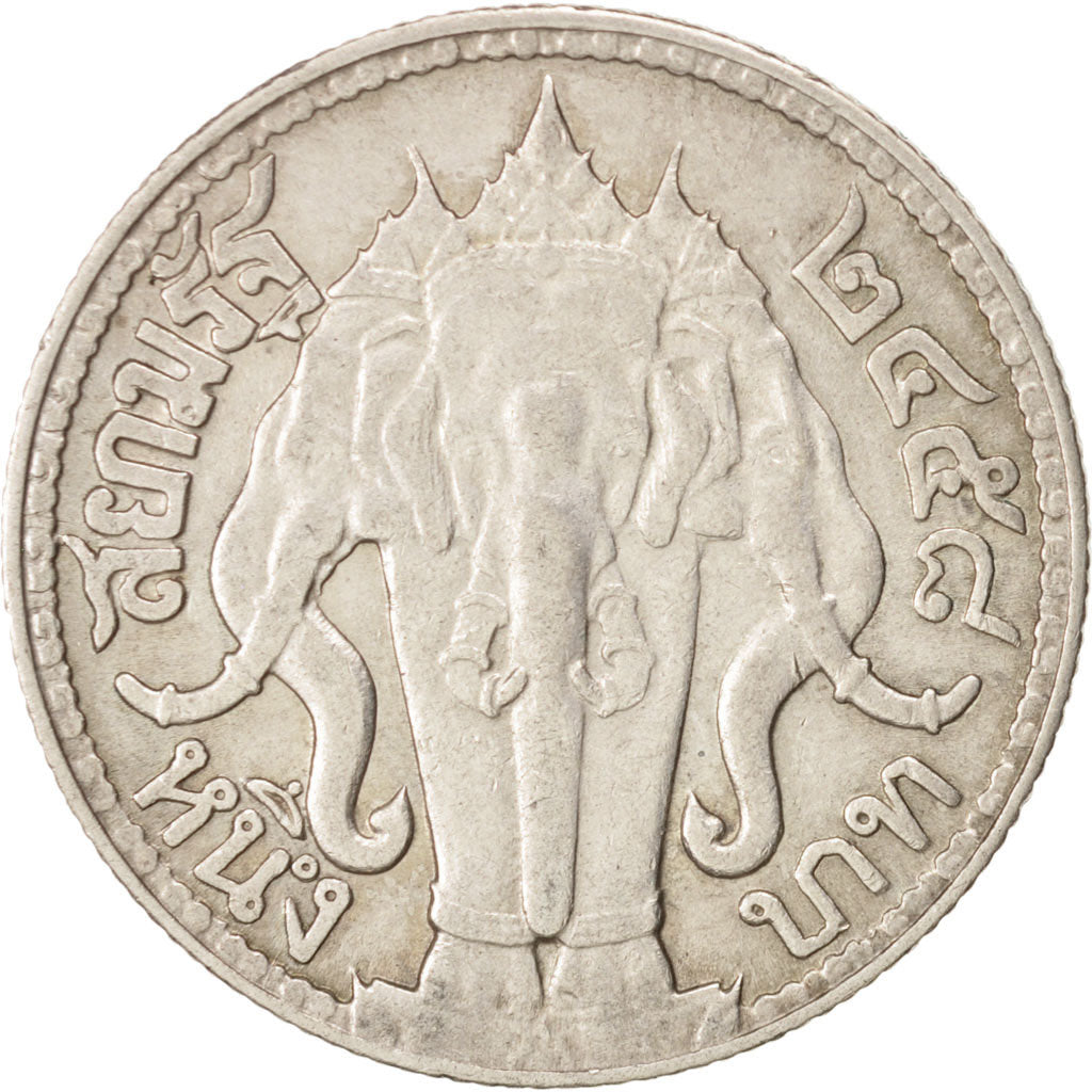 Thailand, Rama VI, Baht, 1915, EF(40-45), Silver, KM:45