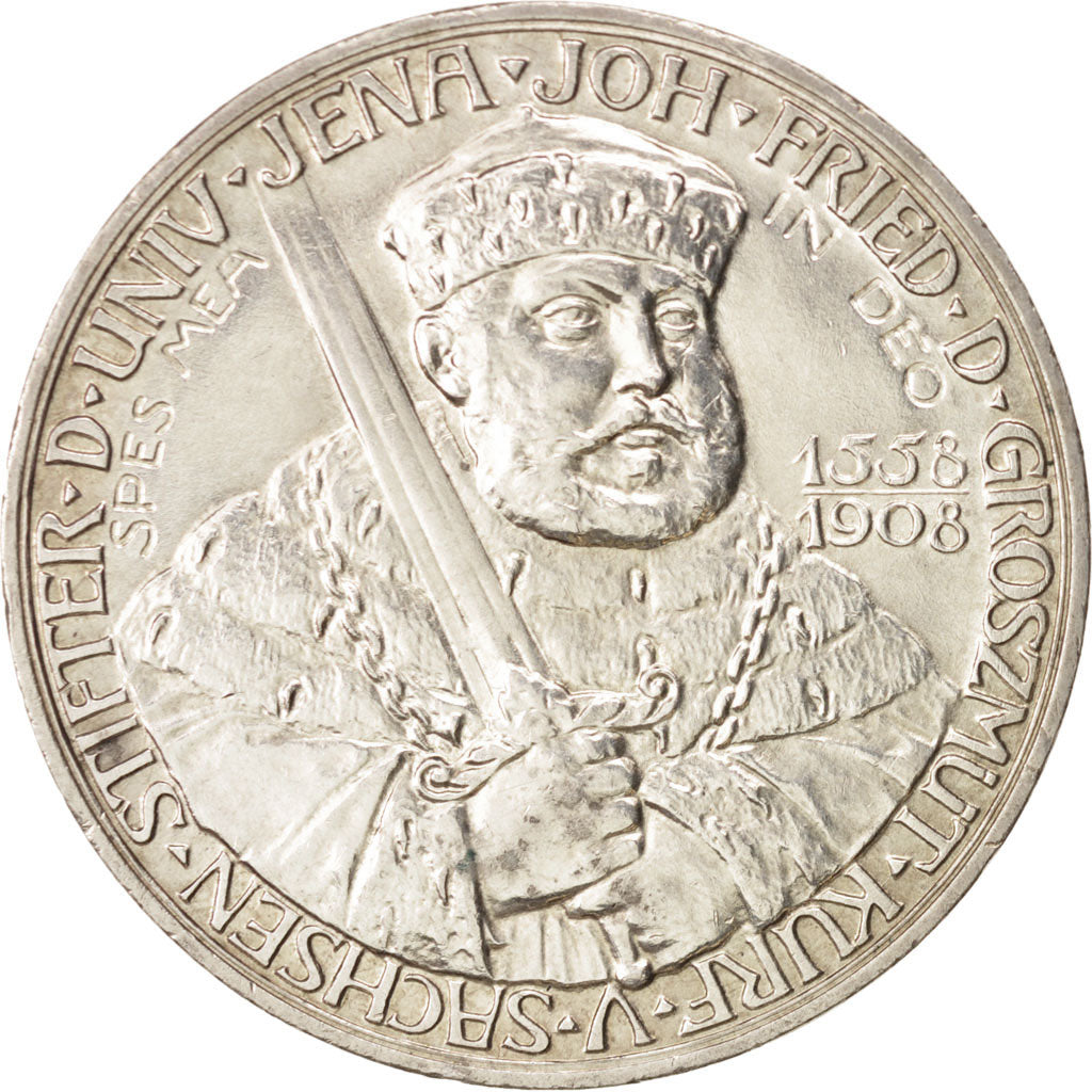 German States, SAXE-WEIMAR-EISENACH, Wilhelm Ernst, 5 Mark, 1908, Berlin,KM 220