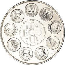 França, medalha, Ecu Europa, Politics, 1979, Rodier, MS(65-70), Cobre-níquel