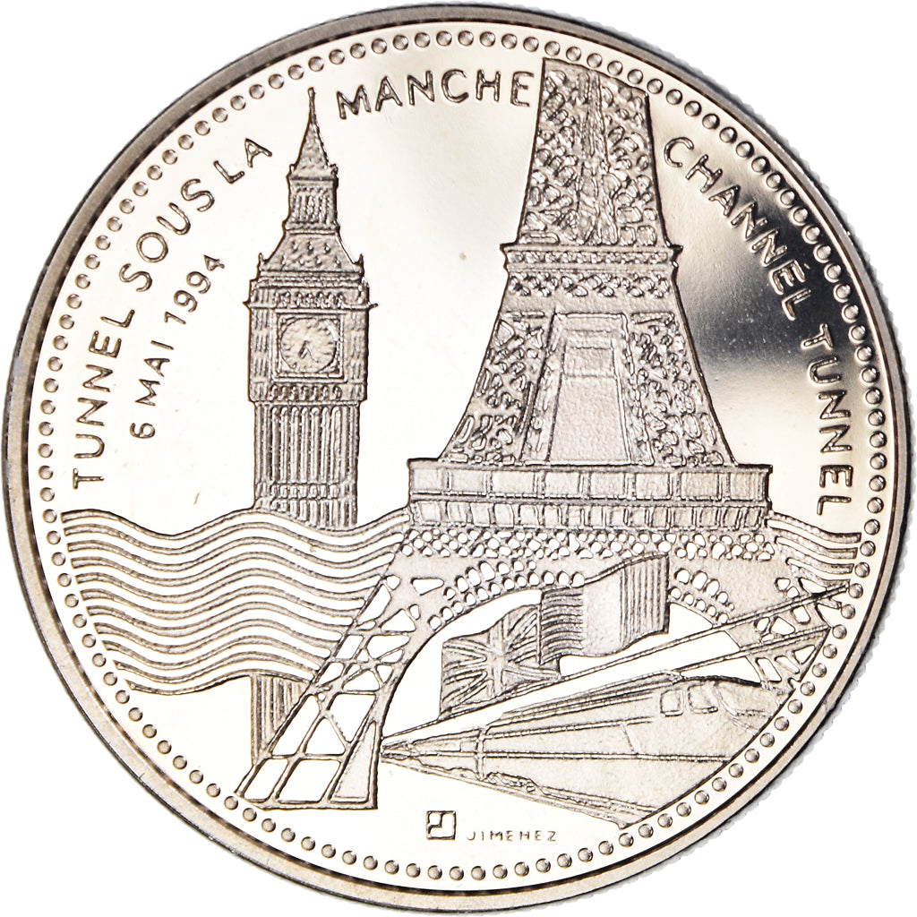 Frankreich, Medaille, Le Tunnel sous la Manche, 6 Mai 1994, Society, Jimenez