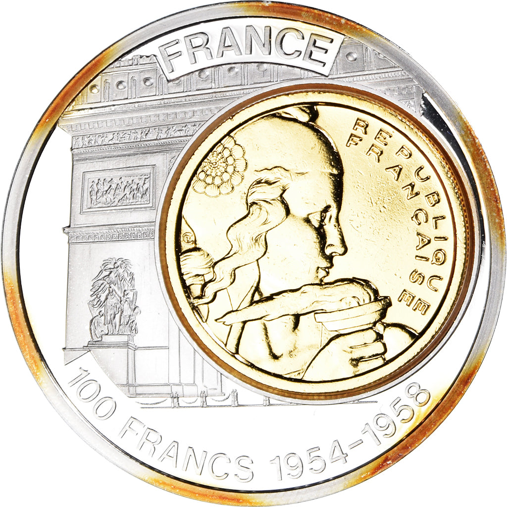 France, Médaille, Histoire de la Monnaie Française, 100 Francs 1954, SPL+
