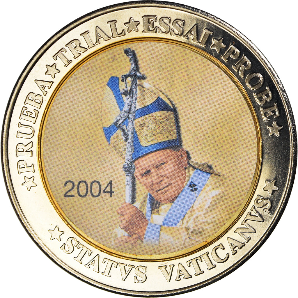 Vatican, Medal, 10 E, Essai-Trial Jean Paul II, 2004, MS(65-70), Bi-Metallic