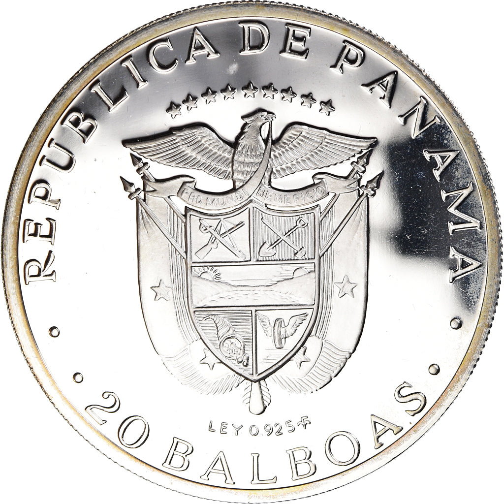 Monnaie, Panama, 20 Balboas, 1974, U.S. Mint, Proof, FDC, Argent, KM:31