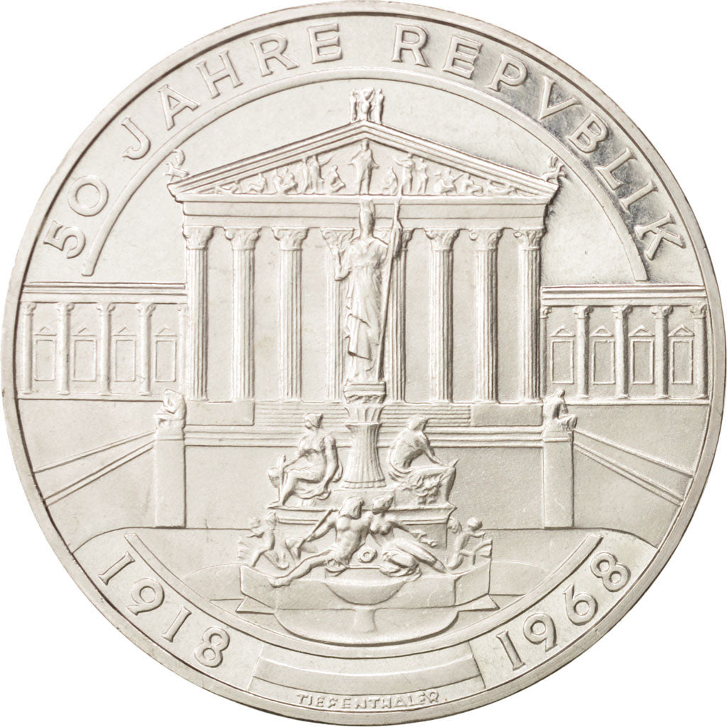 Austria, 50 Schilling, 1968, AU(55-58), Silver, KM:2904.1