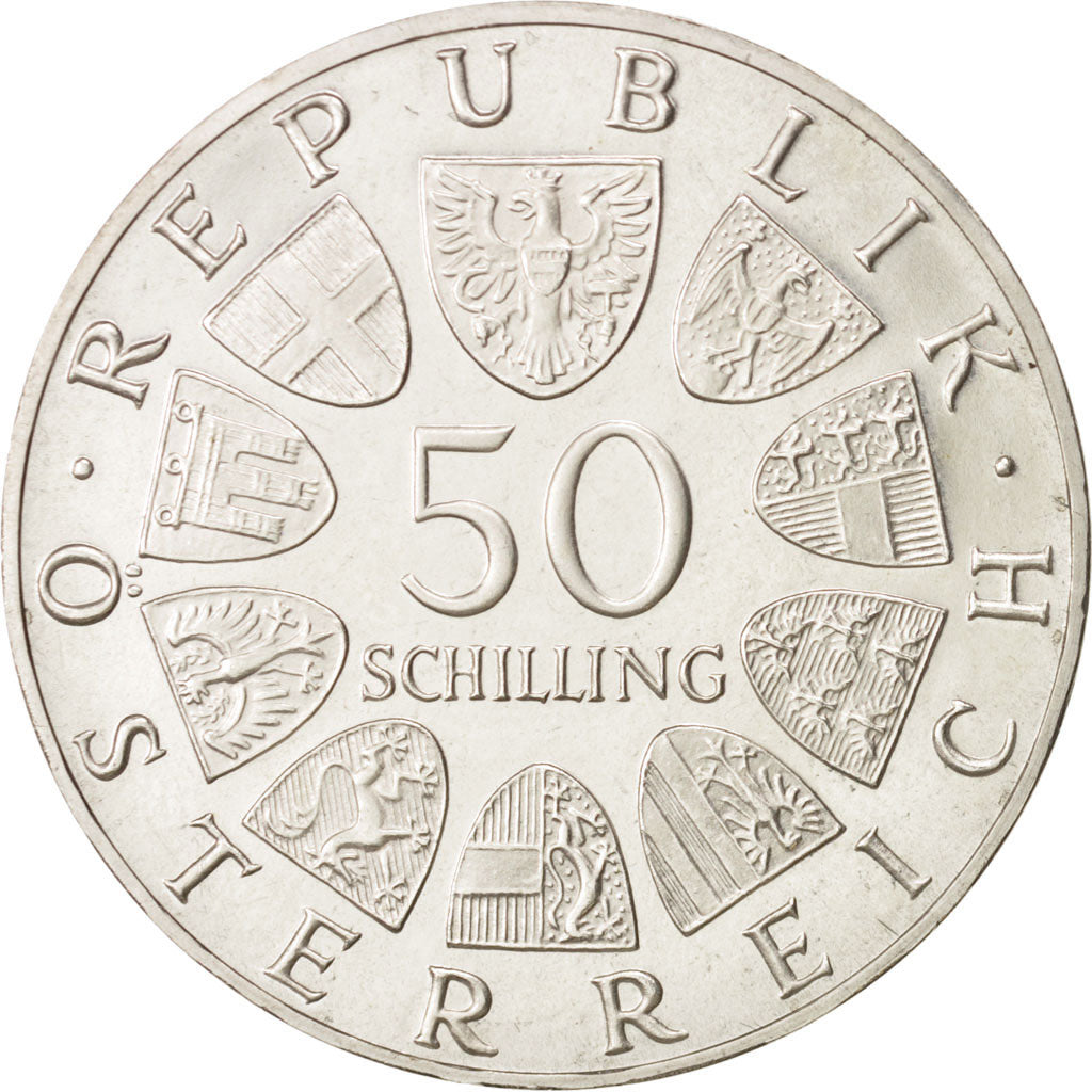 Austria, 50 Schilling, 1968, AU(55-58), Silver, KM:2904.1