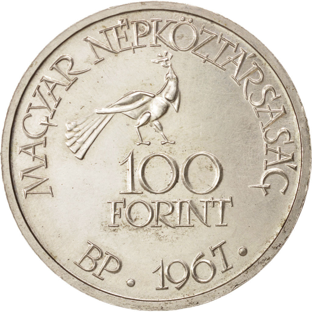 Hungary, 100 Forint, Szaz, 1967, Budapest, AU(55-58), Silver, KM:579