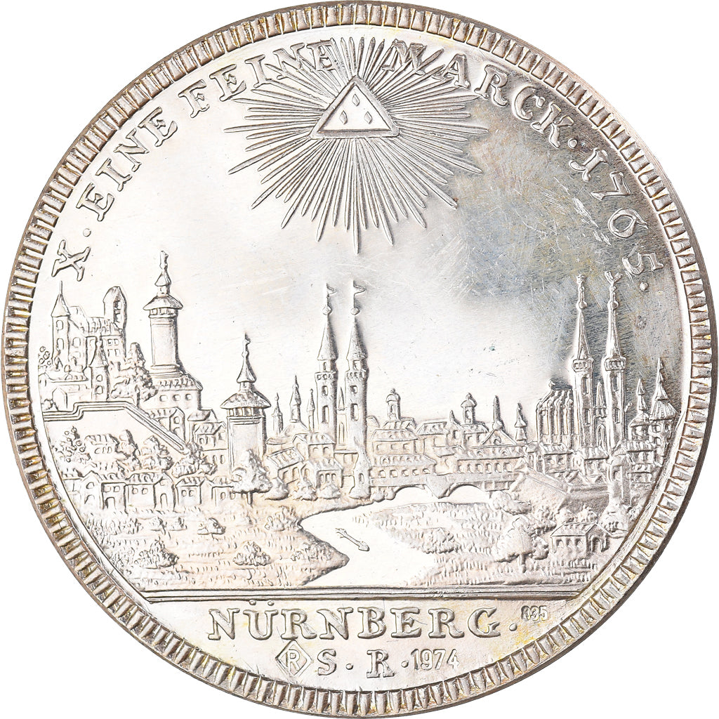 Alemania, medalla, Joseph II, Thaler, Nuremberg, History, 1974, Proof, EBC+