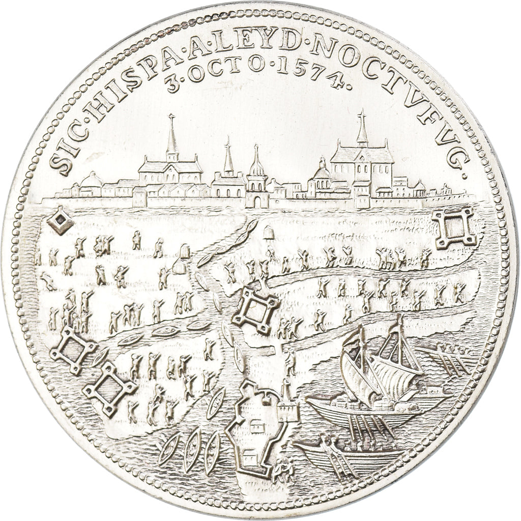 Netherlands, Medal, Siège de Leiden, History, 1975, Restrike, MS(63), Silver