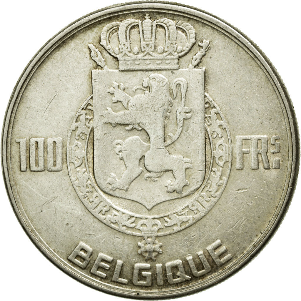 Coin, Belgium, 100 Francs, 100 Frank, 1950, EF(40-45), Silver, KM:138.1