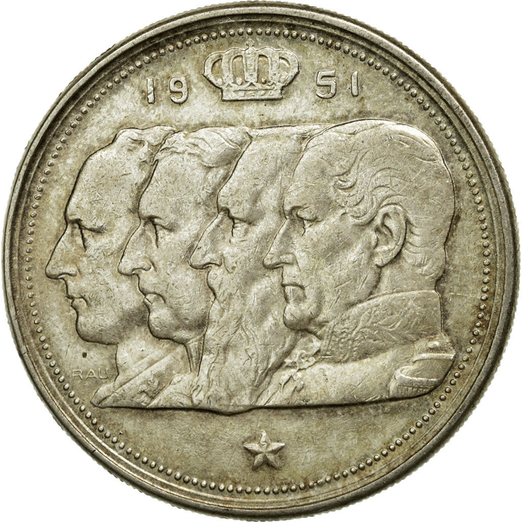 Coin, Belgium, 100 Francs, 100 Frank, 1951, EF(40-45), Silver, KM:139.1