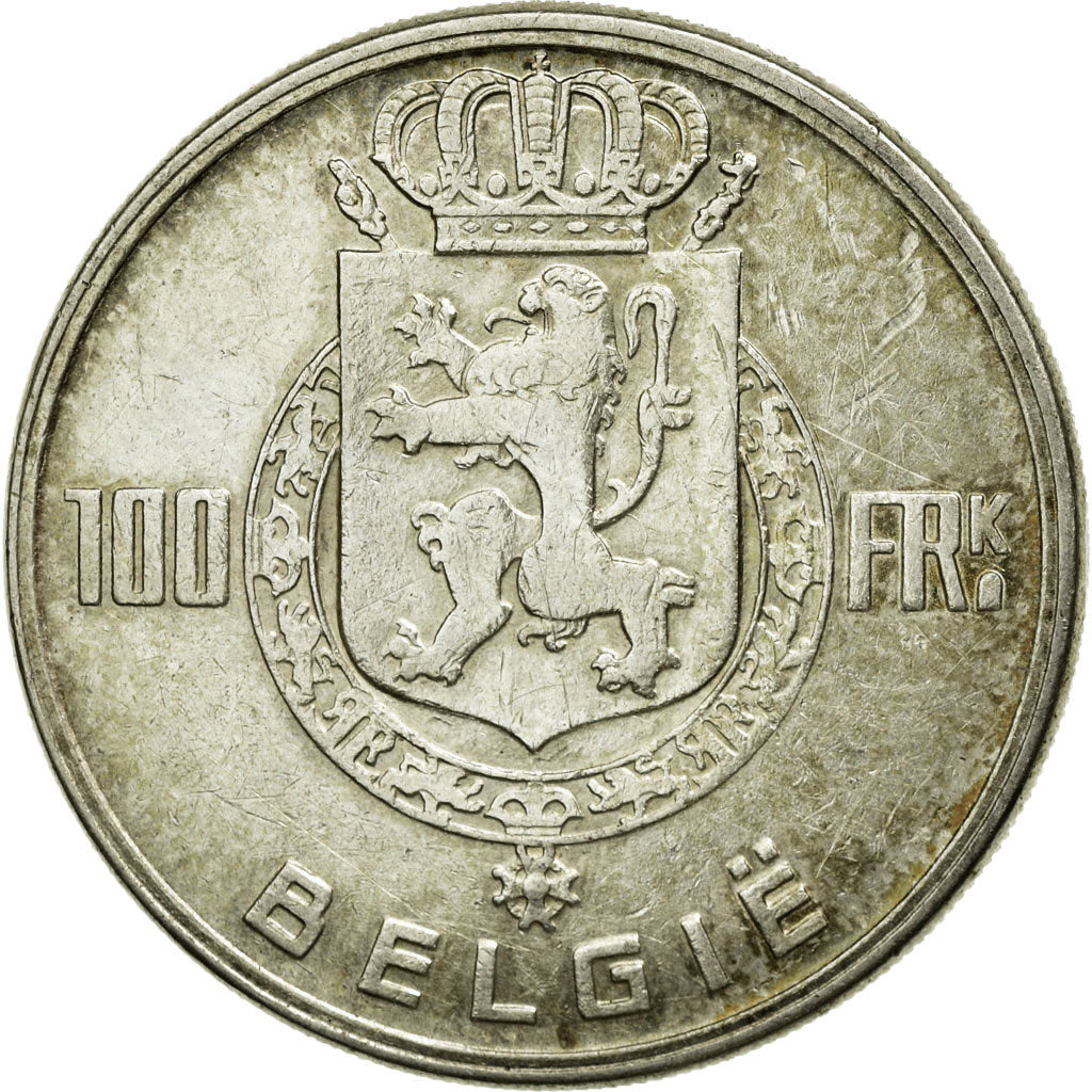 Coin, Belgium, 100 Francs, 100 Frank, 1951, EF(40-45), Silver, KM:139.1