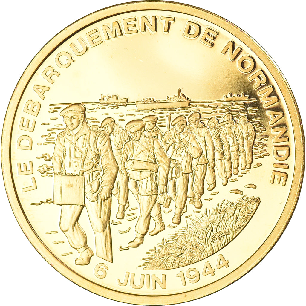 France, Médaille, Débarquement de Normandie, WAR, FDC, Copper Gilt
