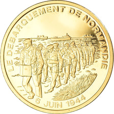 France, Médaille, Débarquement de Normandie, WAR, FDC, Copper Gilt