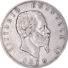 Munten, Italië, Vittorio Emanuele II, 5 Lire, 1876, Rome, FR+, Zilver, KM:8.4