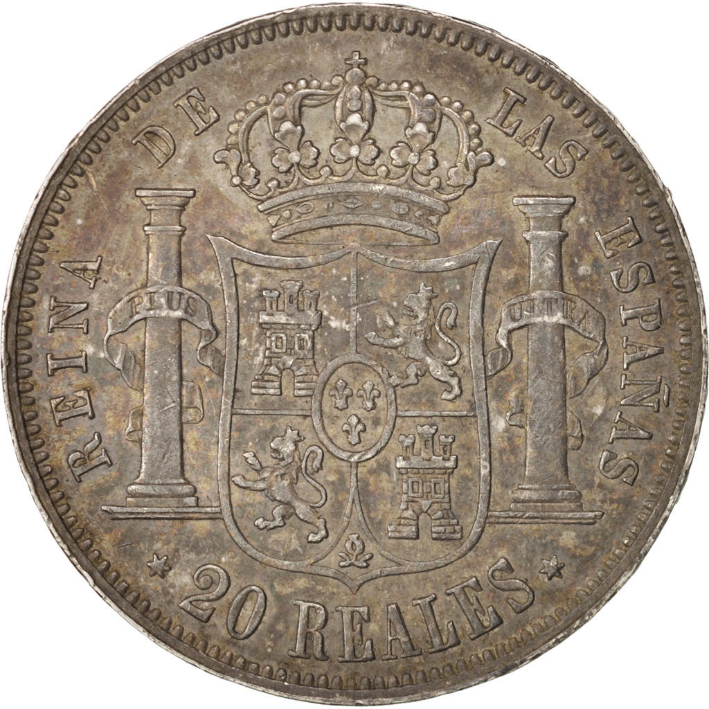 Spain, Isabel II, 20 Réales, 1850, Madrid, EF(40-45), Silver, KM:593.2