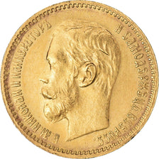 Moneda, Rusia, Nicholas II, 5 Roubles, 1902, St. Petersburg, EBC, Oro, KM:62