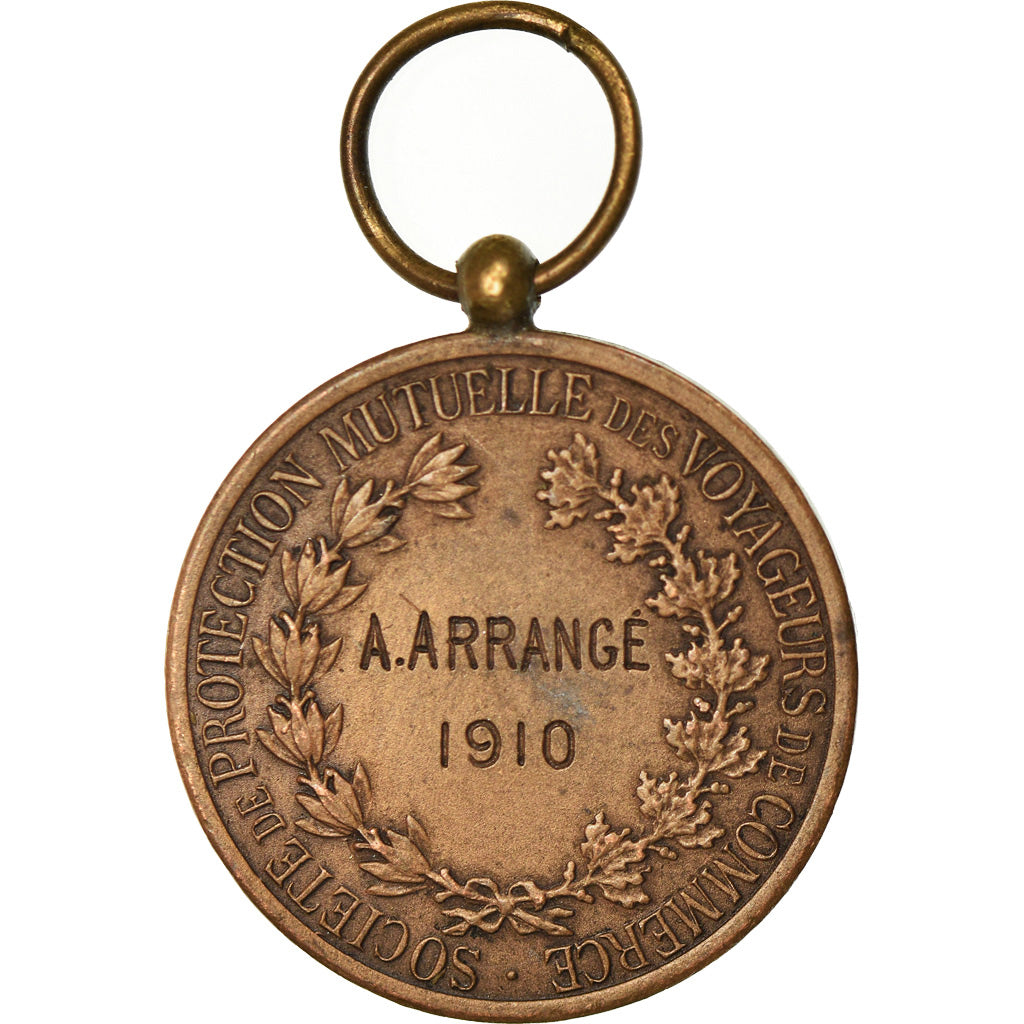France, Medal, Société de Protection Mutuelle des Voyageurs de Commerce, 1910