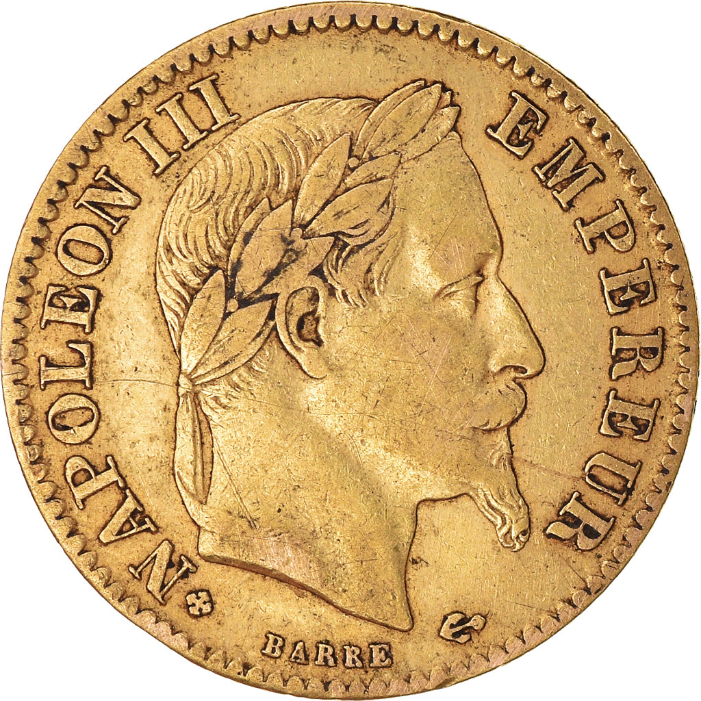 Moeda, França, Napoleon III, Napoléon III, 10 Francs, 1867, Strasbourg