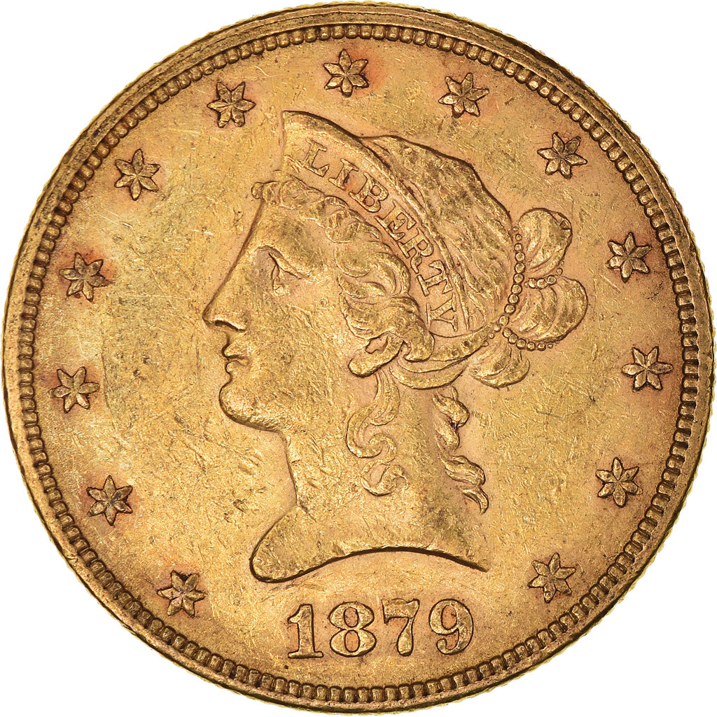 Coin, United States, Coronet Head, $10, Eagle, 1879, U.S. Mint, Philadelphia
