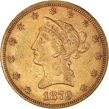 Coin, United States, Coronet Head, $10, Eagle, 1879, U.S. Mint, Philadelphia