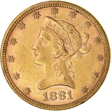 Coin, United States, Coronet Head, $10, Eagle, 1881, U.S. Mint, Philadelphia