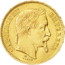 France, Napoleon III, 20 Francs, 1868, Paris, AU(50-53), Gold, KM 801.1