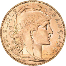 Moneta, Francia, Marianne, 20 Francs, 1909, Paris, SPL+, Oro, KM:857
