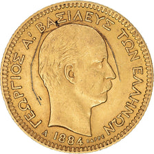 Münze, Griechenland, George I, 20 Drachmai, 1884, Paris, SS+, Gold, KM:56